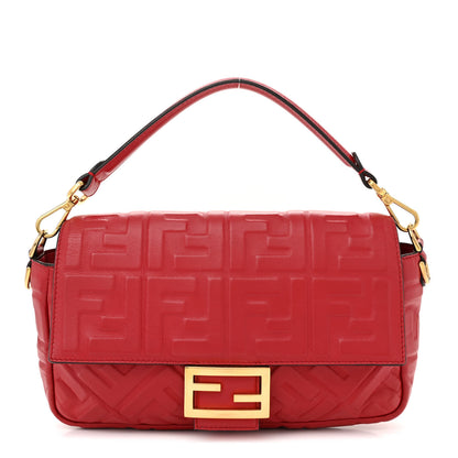 Fendi Nappa FF 1974 Embossed Baguette Fragola 1 of 11
