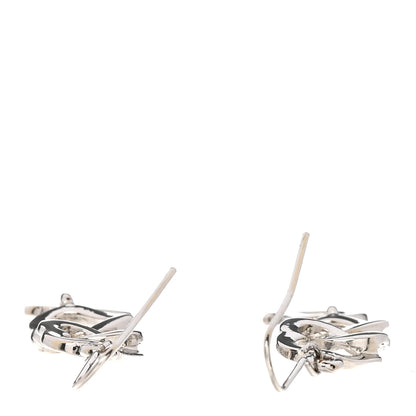 Christian Dior Crystal Heart Drop Earrings Silver 3 of 3