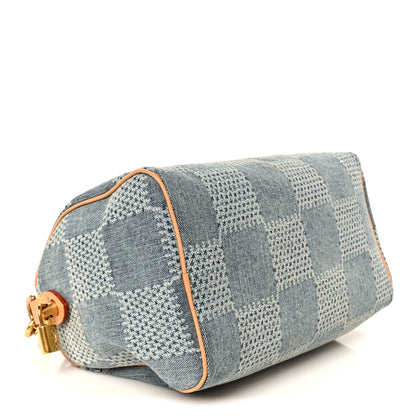 Louis Vuitton Damier Denim 3D Speedy Bandouliere 25 Bleu 4 of 12