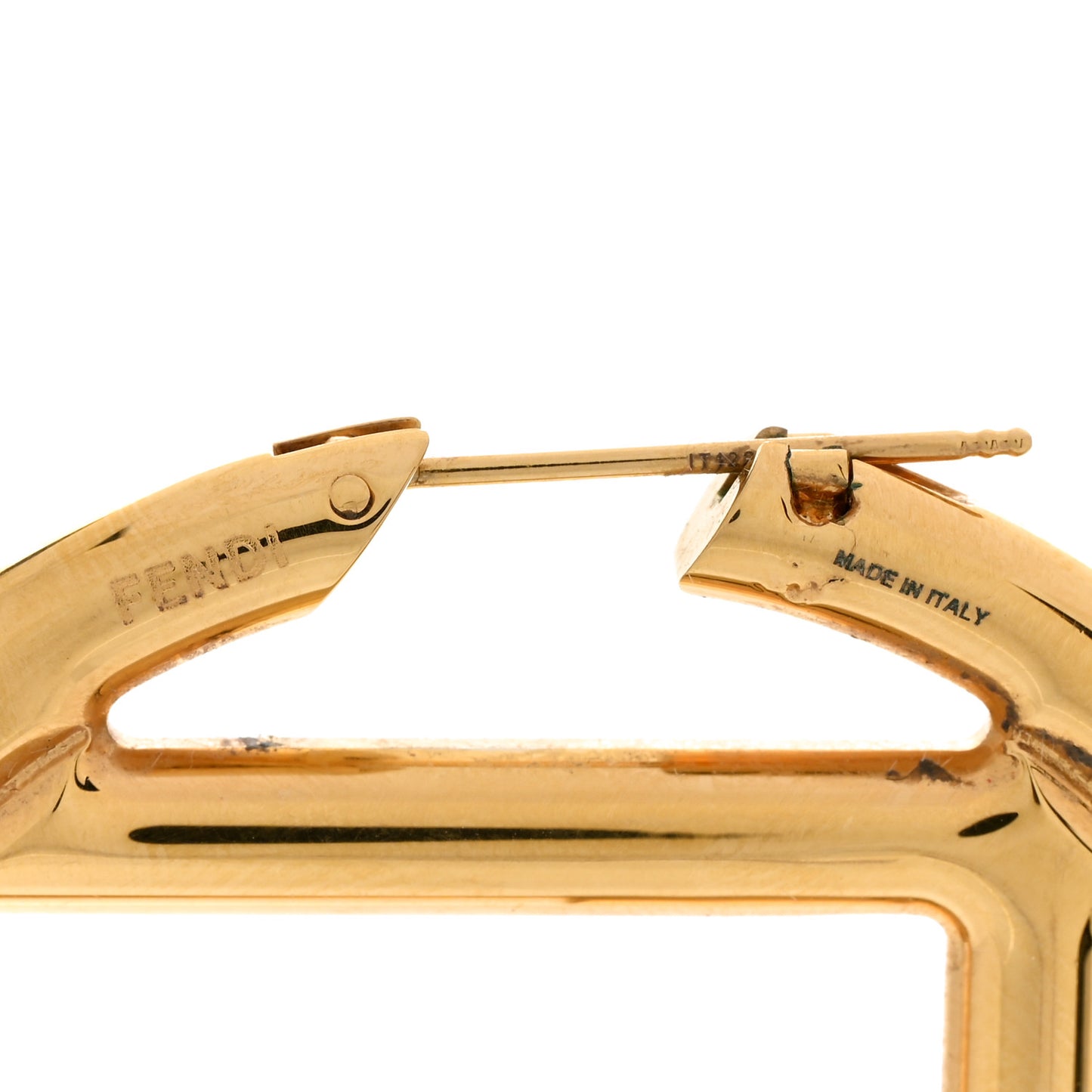 Metal FF Hoop Earrings Gold Silver