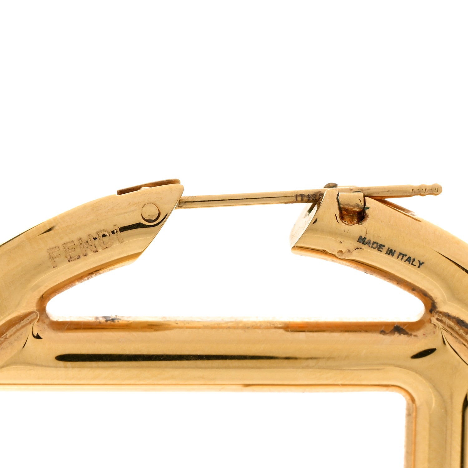 Fendi Metal FF Hoop Earrings Gold Silver 3 of 4