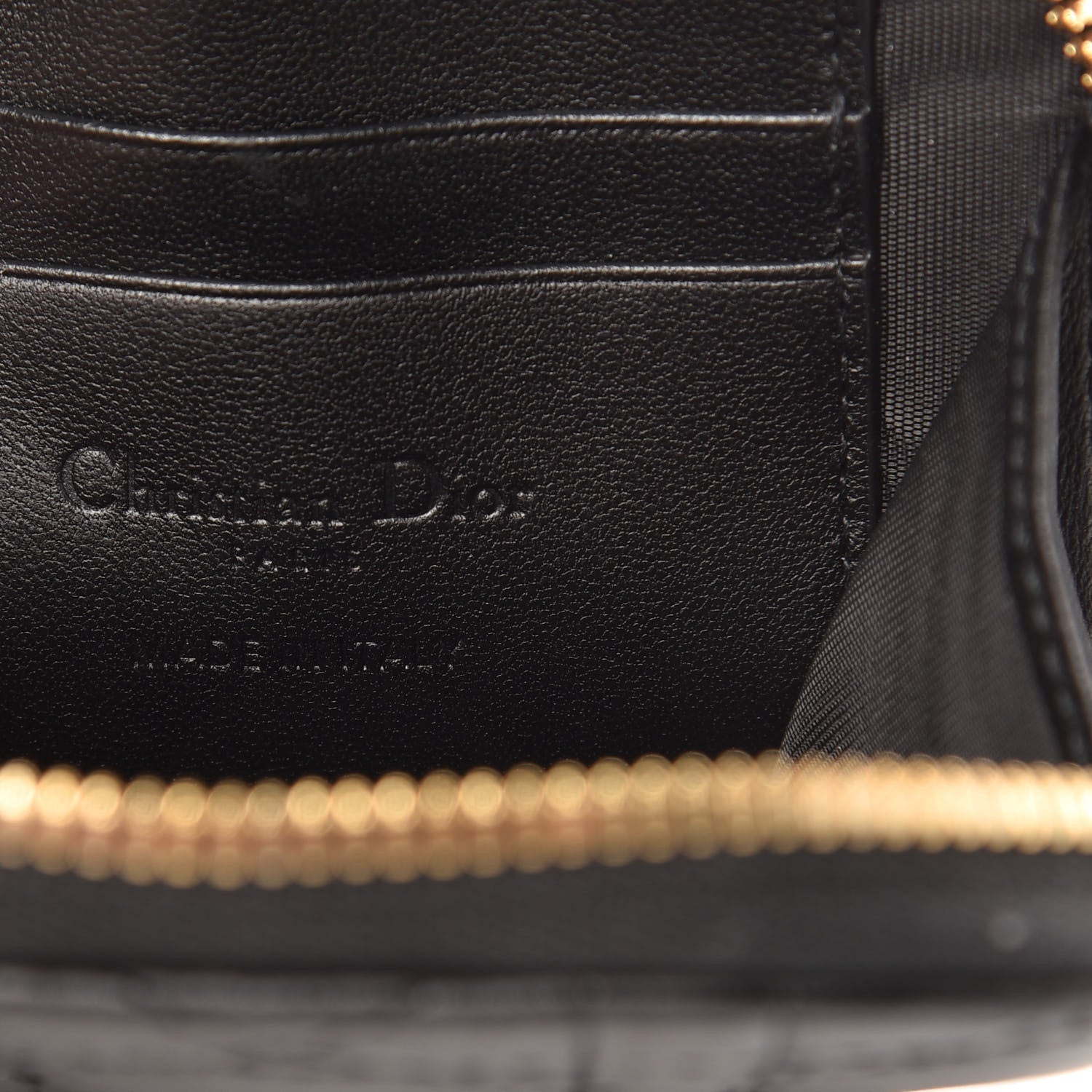 Christian Dior Lambskin Cannage Lady Dior Phone Holder Black 6 of 9