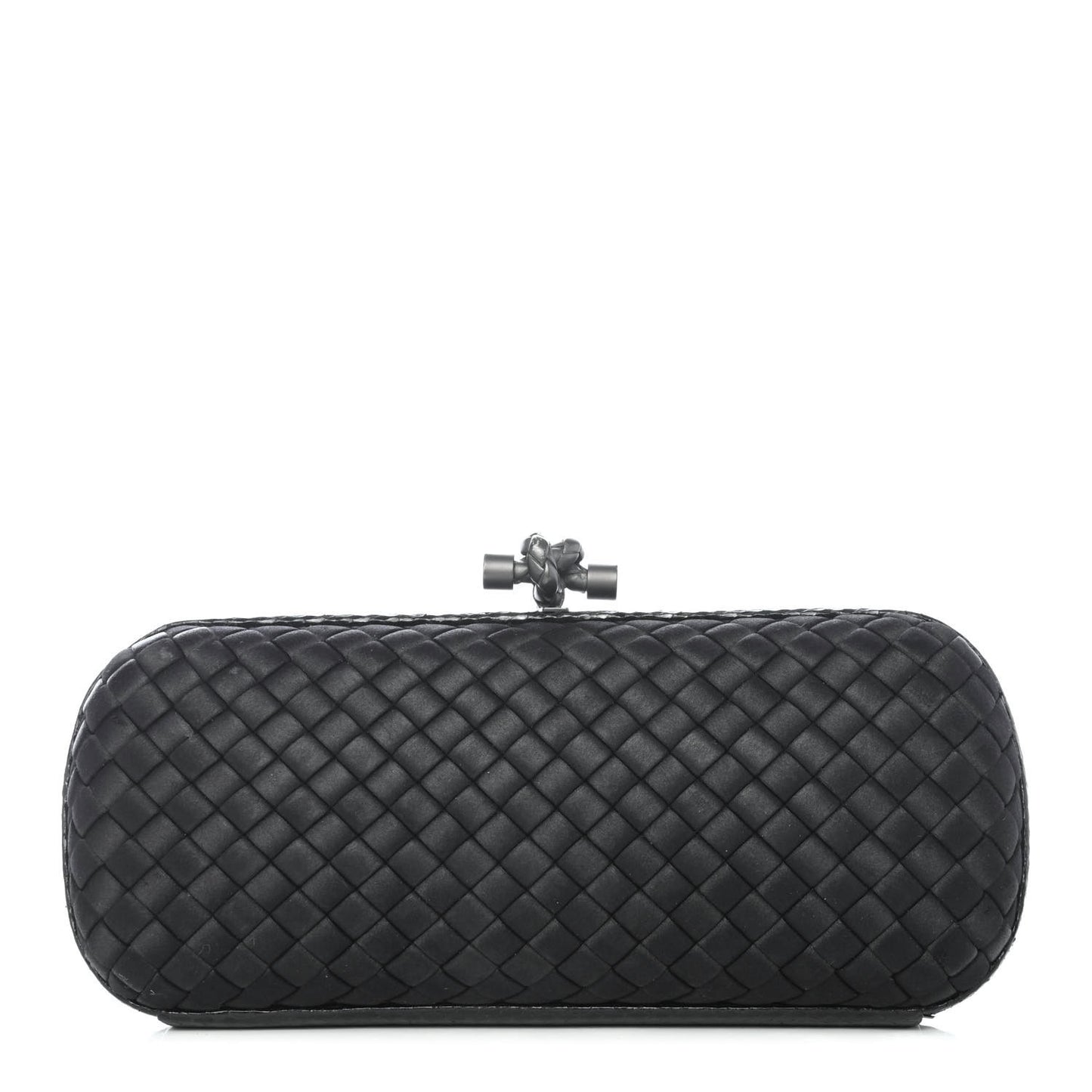 Satin Ayers Intreccio Impero Stretch Knot Clutch Black