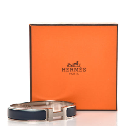 Hermes Matte Enamel Narrow Clic Clac HH Bracelet GM Bleu Nuit 6 of 6