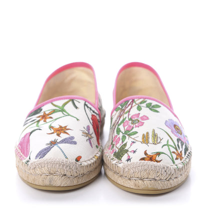 Gucci Canvas Flora Print Espadrilles 40 White Multicolor Fuxia 2 of 7