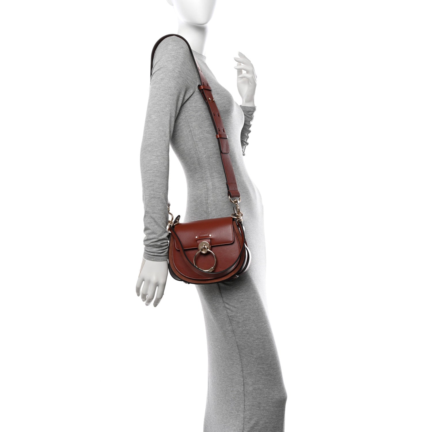 Chloe Calfskin Small Tess Bag Sepia Brown 2 of 11