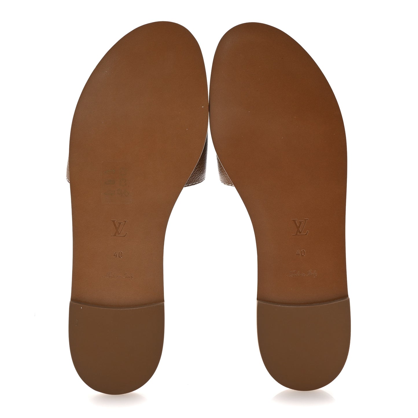 Calfskin Lock It Flat Mule 40 Cognac