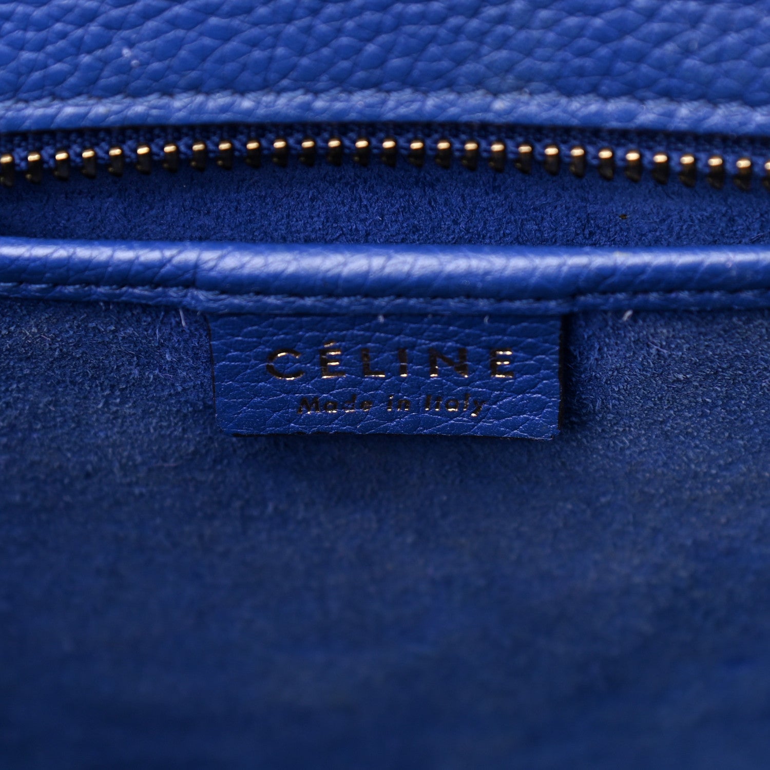 Celine Drummed Calfskin Nano Luggage Indigo 6 of 21
