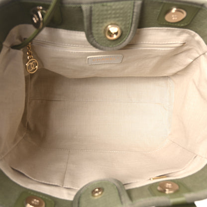Chanel Mixed Fibers Small Deauville Tote Khaki 5 of 11