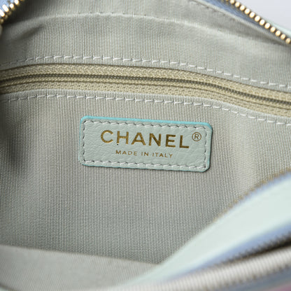 Chanel Goatskin Quilted Waist Bag Green Blue Pink 8 of 12