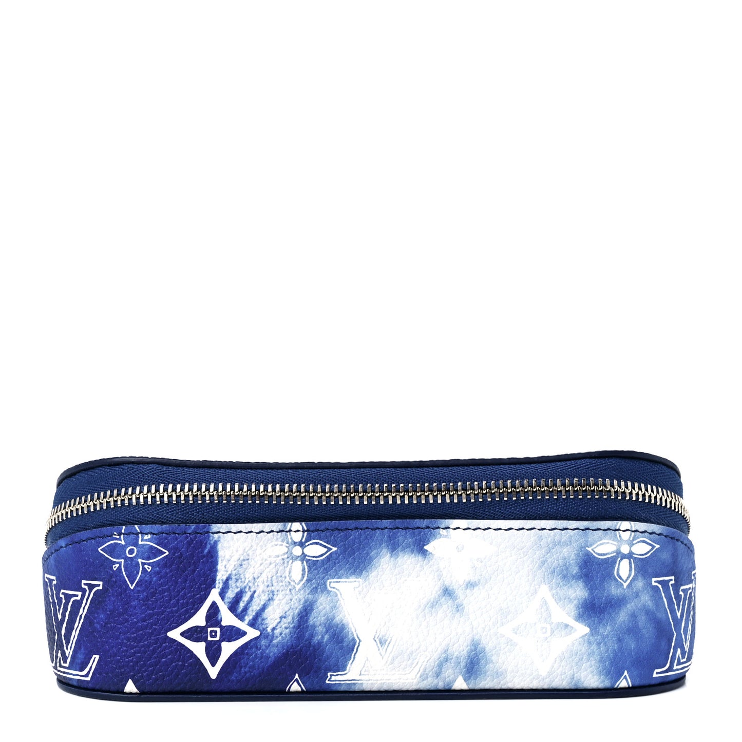 Cowhide Monogram Bandana Sunglasses Case GM Blue White