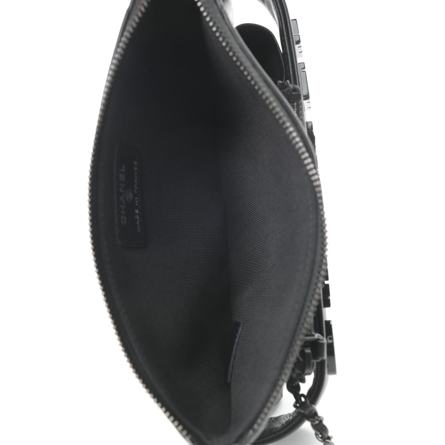 Chanel Lambskin Quilted Cosmetic Case With Strap So Black 7 of 13