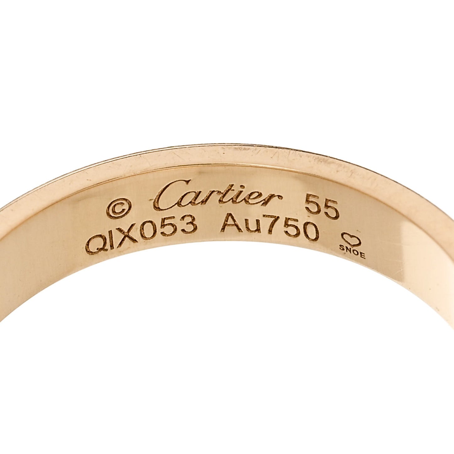 18K Yellow Gold 3.5mm LOVE Wedding Band Ring 55 7.25