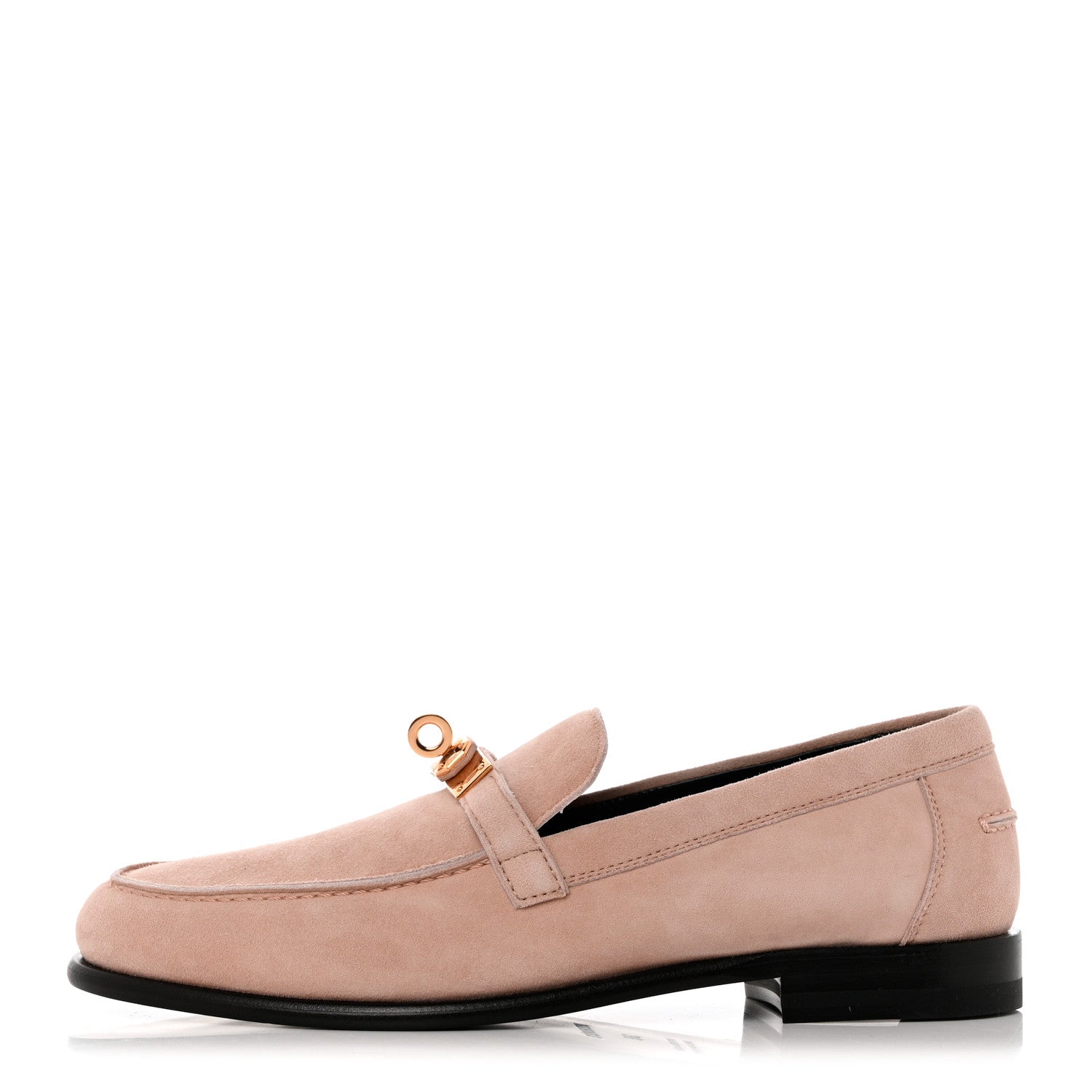 Hermes Suede Goatskin Womens Destin Loafers 36 Rose Aube 1 of 9