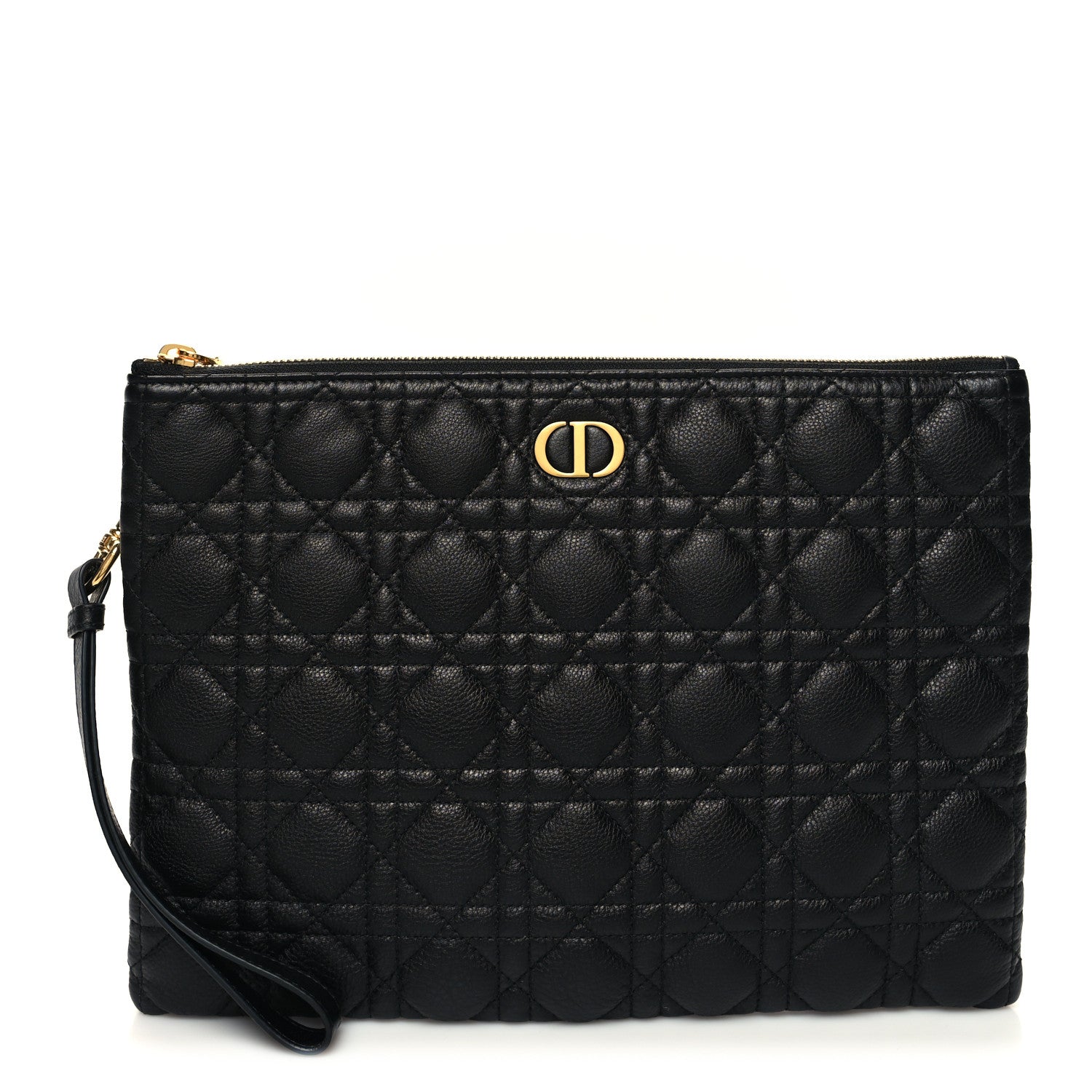 Christian Dior Supple Calfskin Cannage Large Caro Daily Pouch Black 1 of 10
