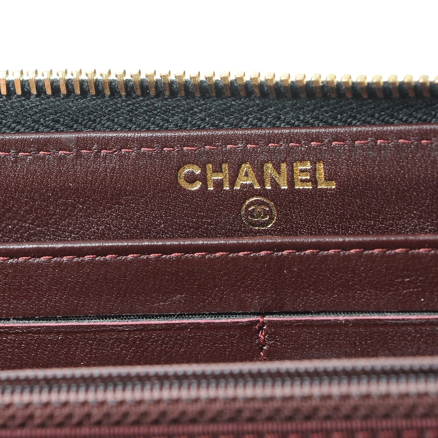Caviar Quilted Zip Around Clutch Wallet Black
