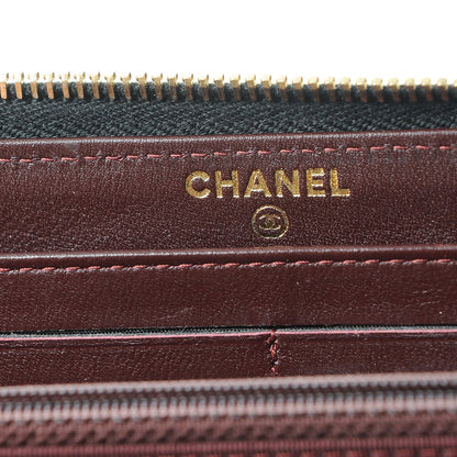 Chanel Caviar Quilted Zip Around Clutch Wallet Black 7 of 10