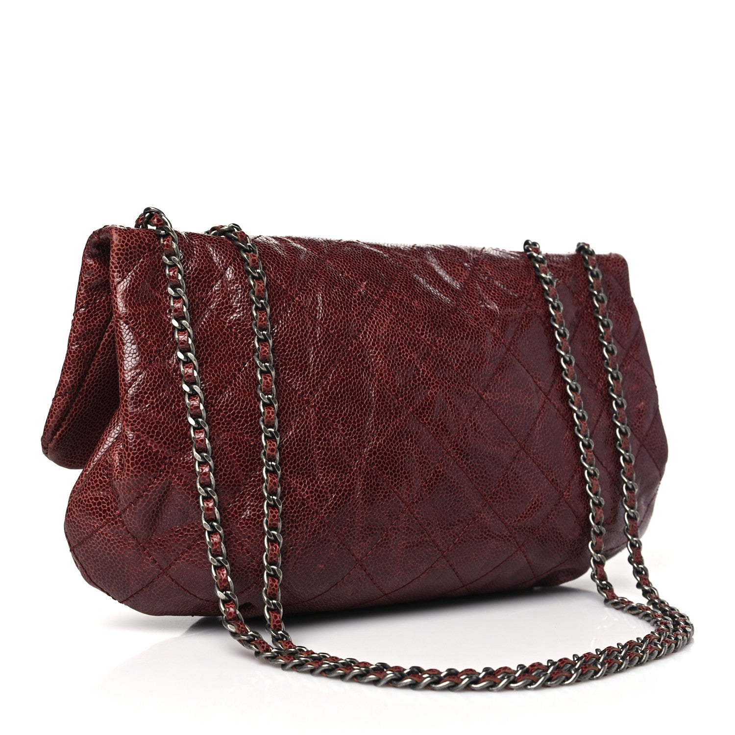Chanel Caviar Quilted Medium Elastic Flap Bordeaux 3 of 11