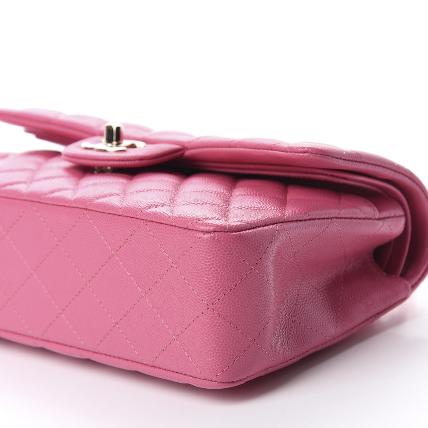 Caviar Quilted Small Double Flap Pink