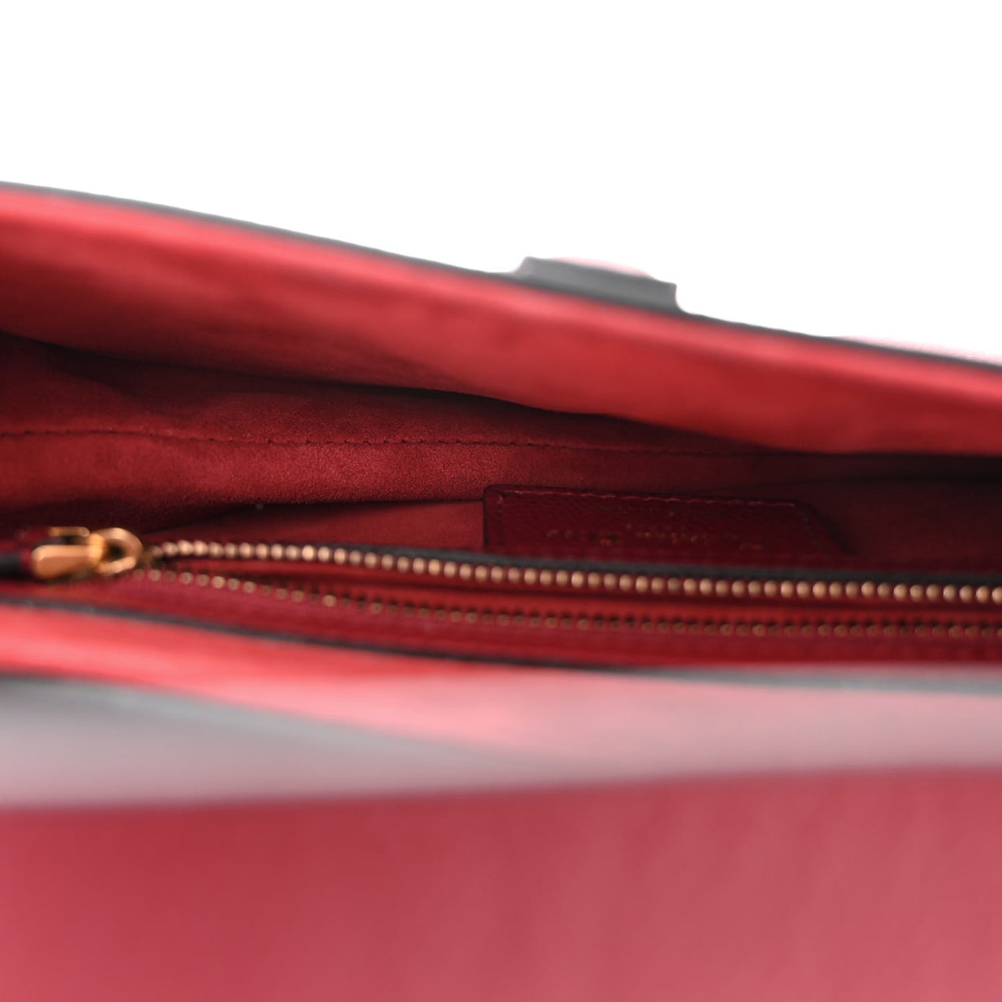 Grained Calfskin Saddle Bag Red