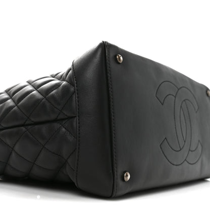 Chanel Calfskin Quilted Large Easy Shopping Tote Black 9 of 10