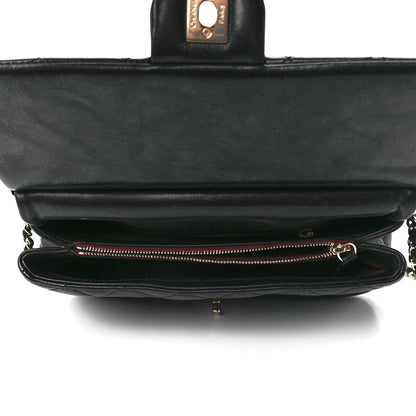 Chanel Lambskin Snakeskin Quilted Frame Flap Black 5 of 13