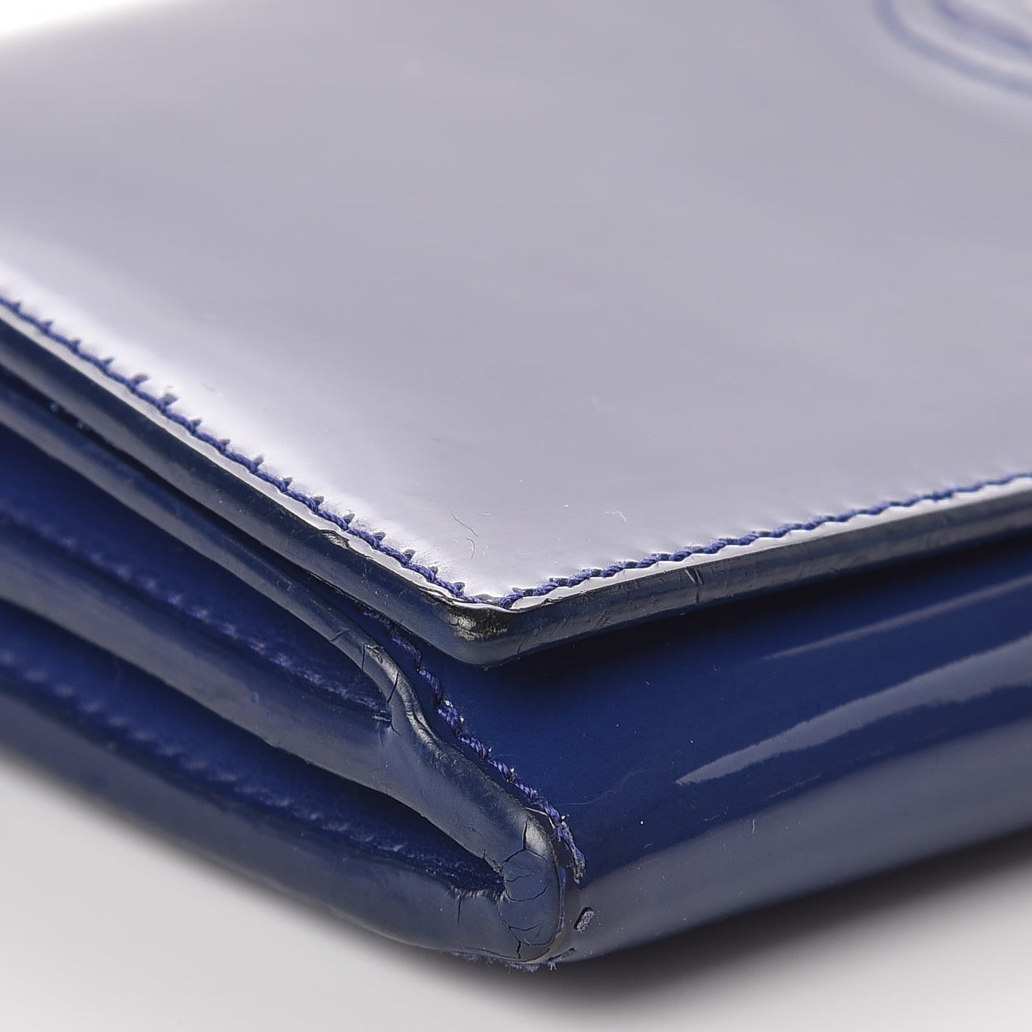 Patent Belle De Jour Flap Wallet Blue
