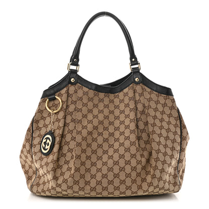 Gucci Monogram Large Sukey Tote Beige Ebony Black 1 of 11