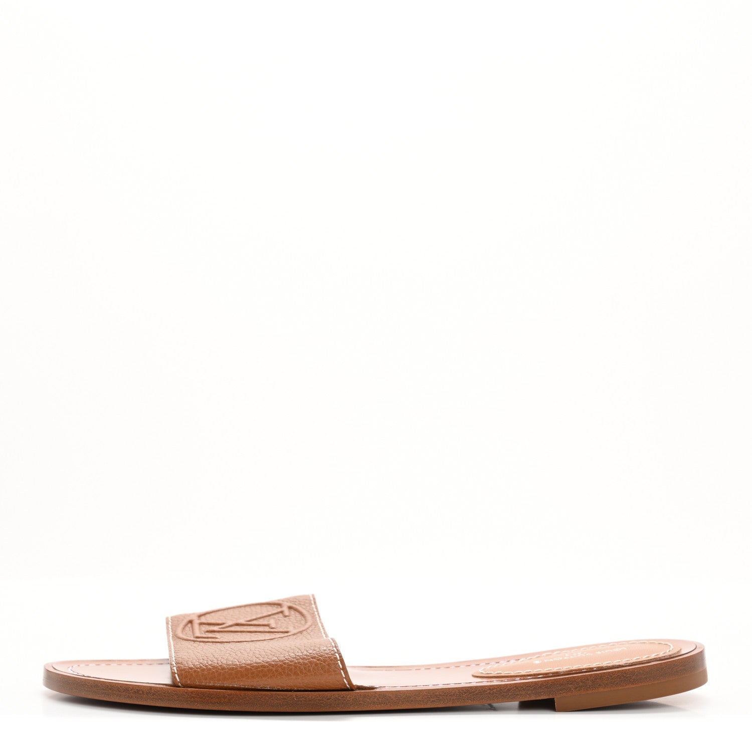 Louis Vuitton Calfskin Lock It Flat Mule 38 Cognac 1 of 9