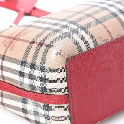 Burberry Haymarket Check Reversible Tote Red 15 of 25