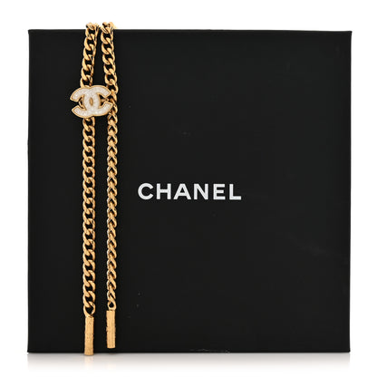 Chanel Metal Resin Chain CC Bolo Necklace Gold 6 of 6