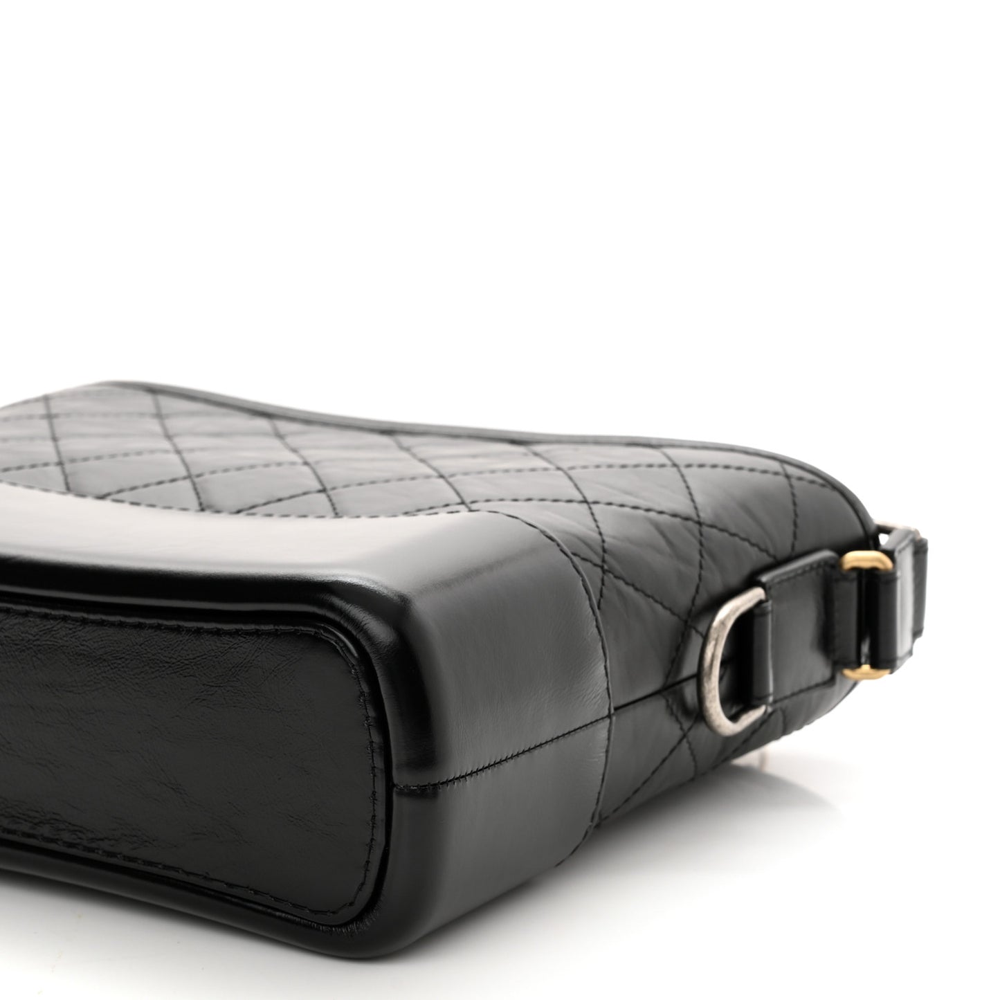 Aged Calfskin Quilted New Medium Gabrielle Hobo Black