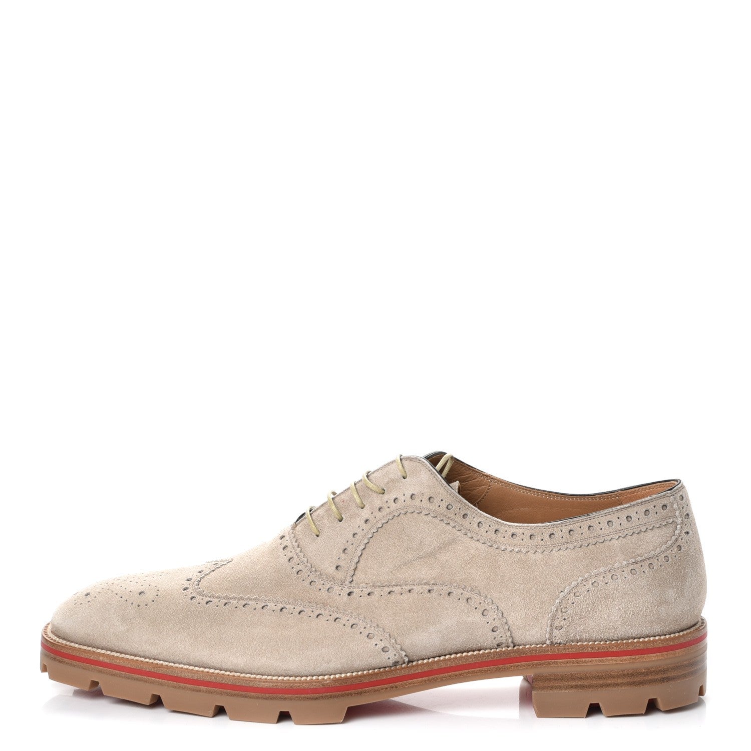 Christian Louboutin Mens Veau Velours Charlie Me Flat Oxfords 45 Galet 1 of 11