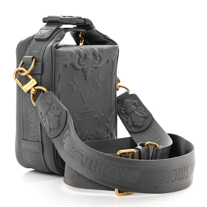 Louis Vuitton Calfskin Monogram Embossed Cruiser Messenger Dark Shadow Gray 3 of 9