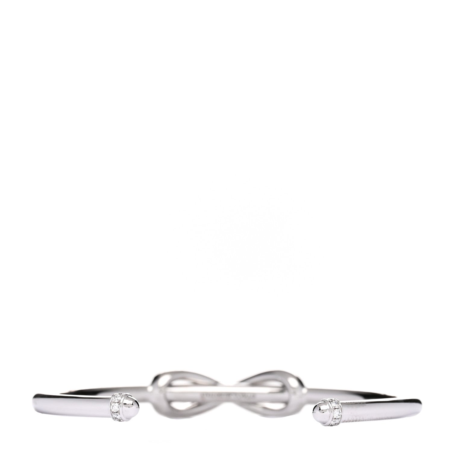 Tiffany 18K White Gold Diamond Infinity Cuff Bracelet 2 of 3