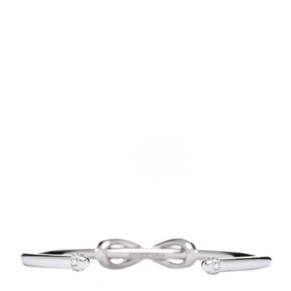 Tiffany 18K White Gold Diamond Infinity Cuff Bracelet 2 of 3