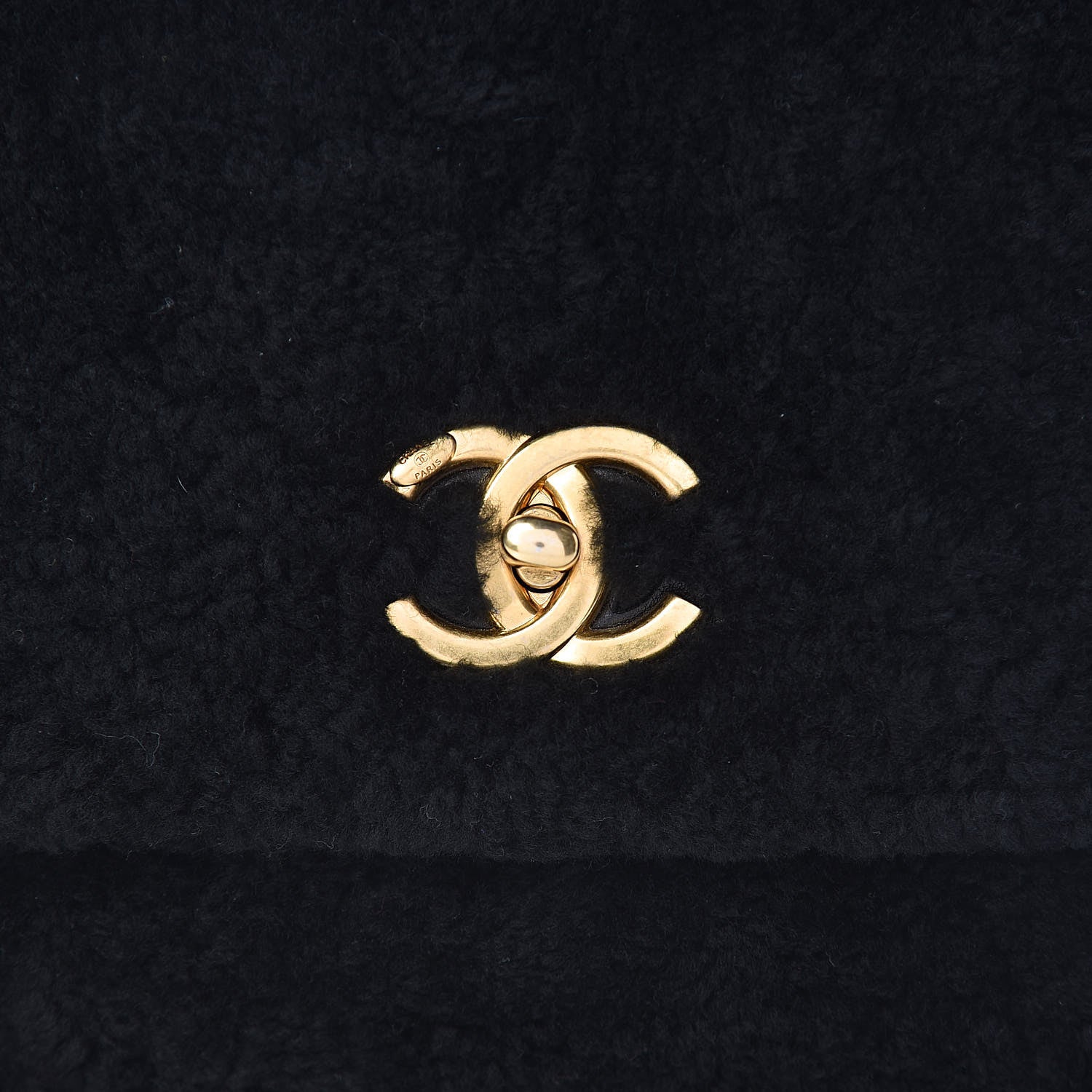 Chanel Shearling Lambskin Medium Coco Handle Flap Black 10 of 13