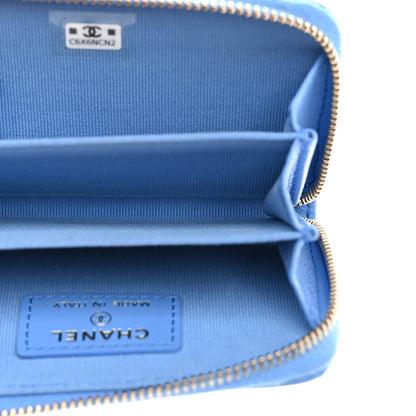 Chanel Lambskin Quilted Chanel 19 Zip Around Coin Purse Wallet Dark Blue 5 of 7