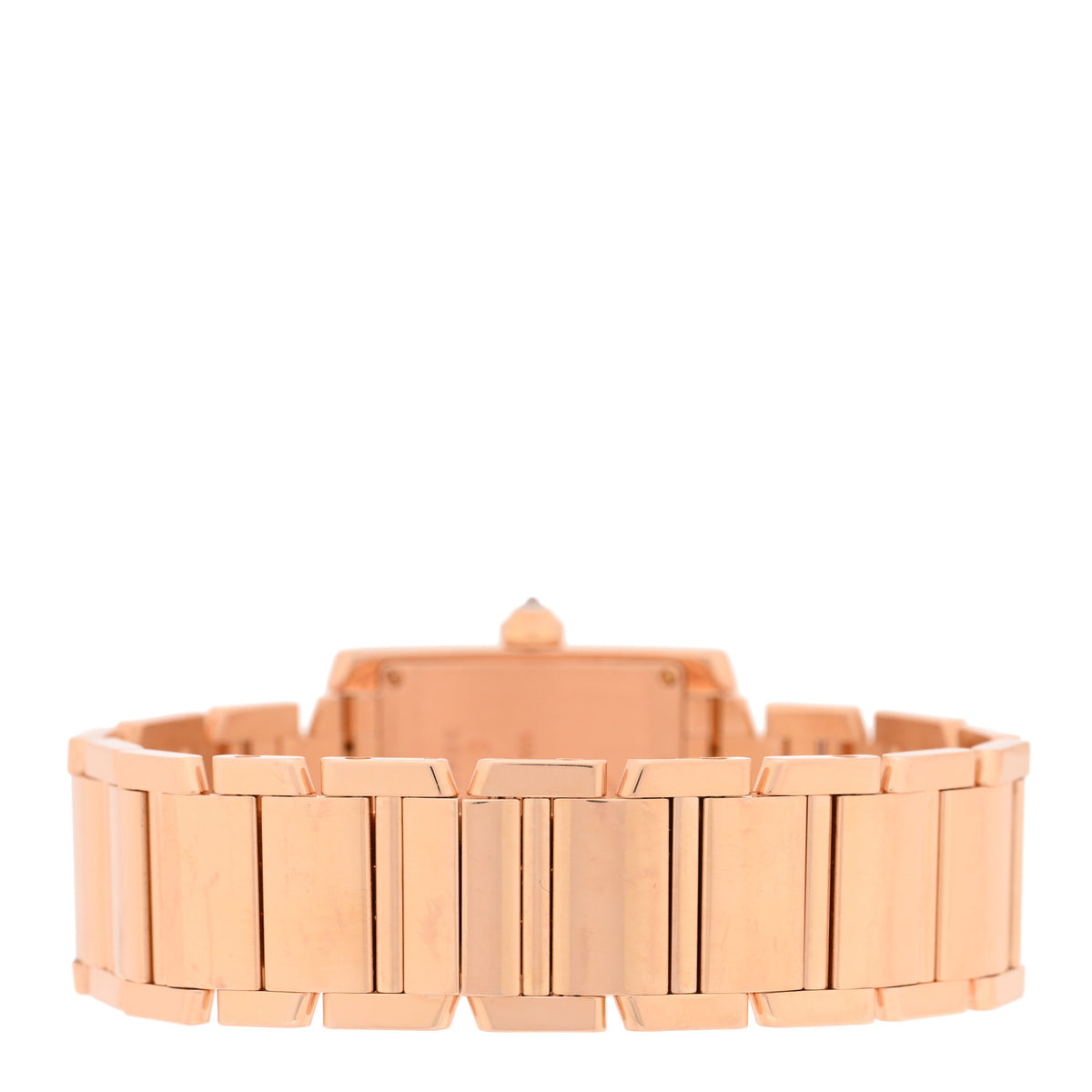 18K Pink Gold Diamond Bezel 25mm Tank Francaise Quartz Watch