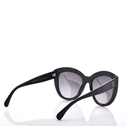 Chanel Tweed Effect CC Polarized Butterfly Signature Sunglasses 5332 Black 4 of 8