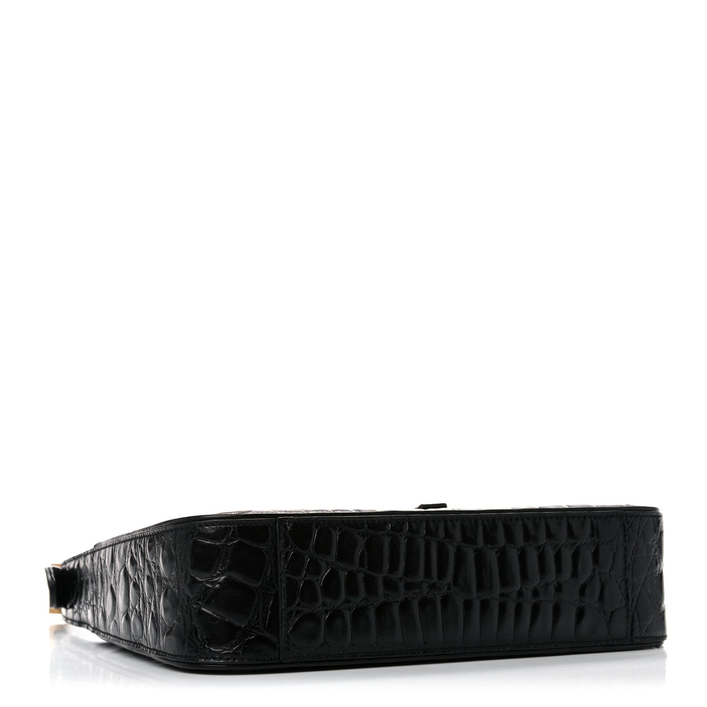 Calfskin Crocodile Embossed Le 5 A 7 Hobo Black