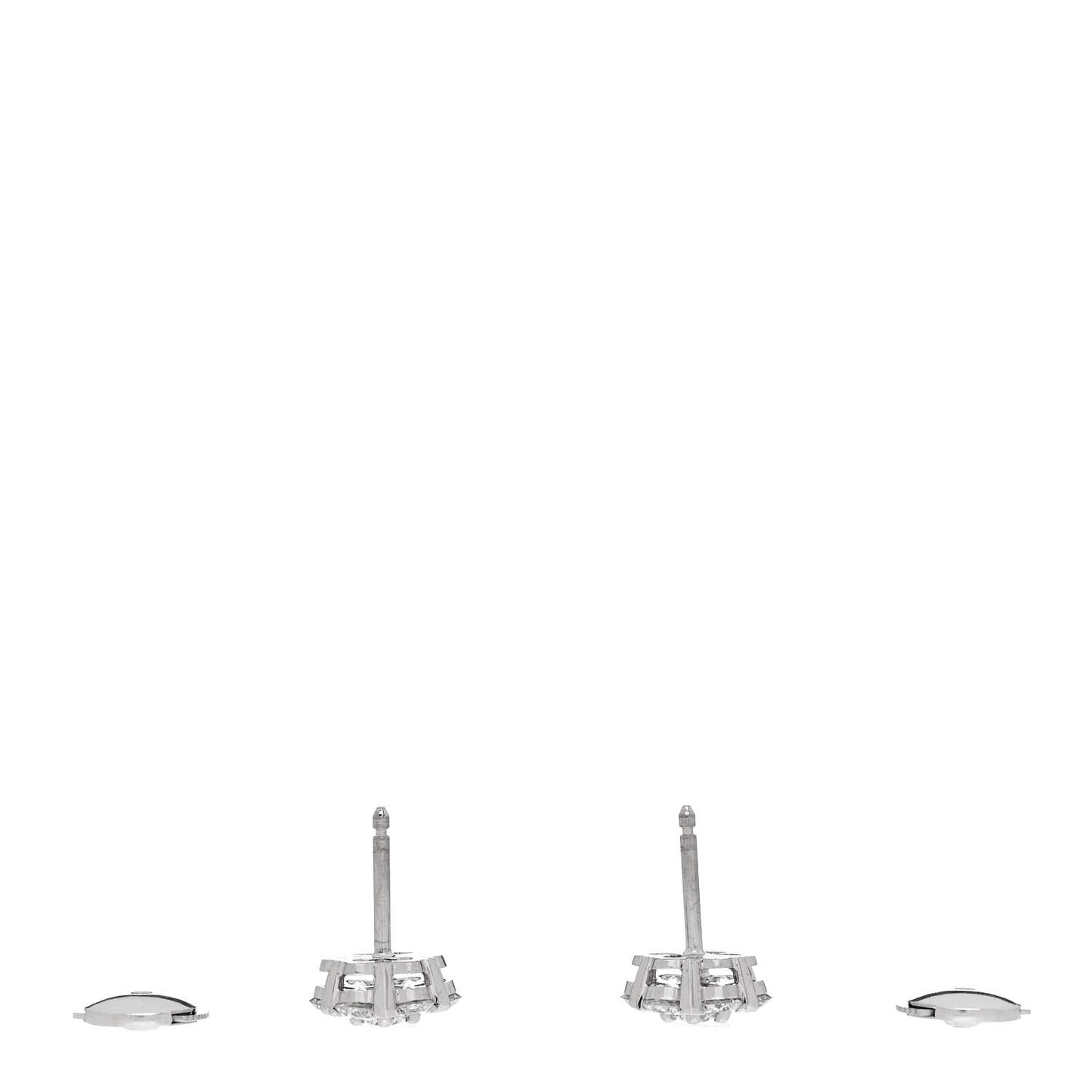 18K White Gold Diamond Fleurette Earrings