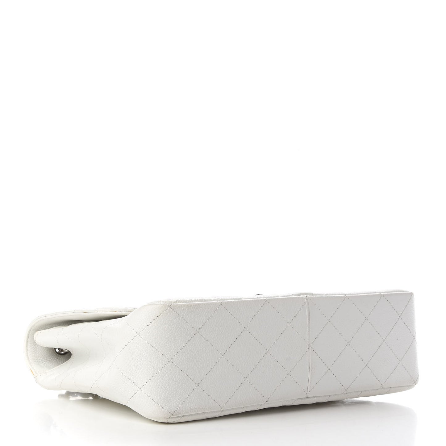 Caviar Quilted Jumbo Single Flap White