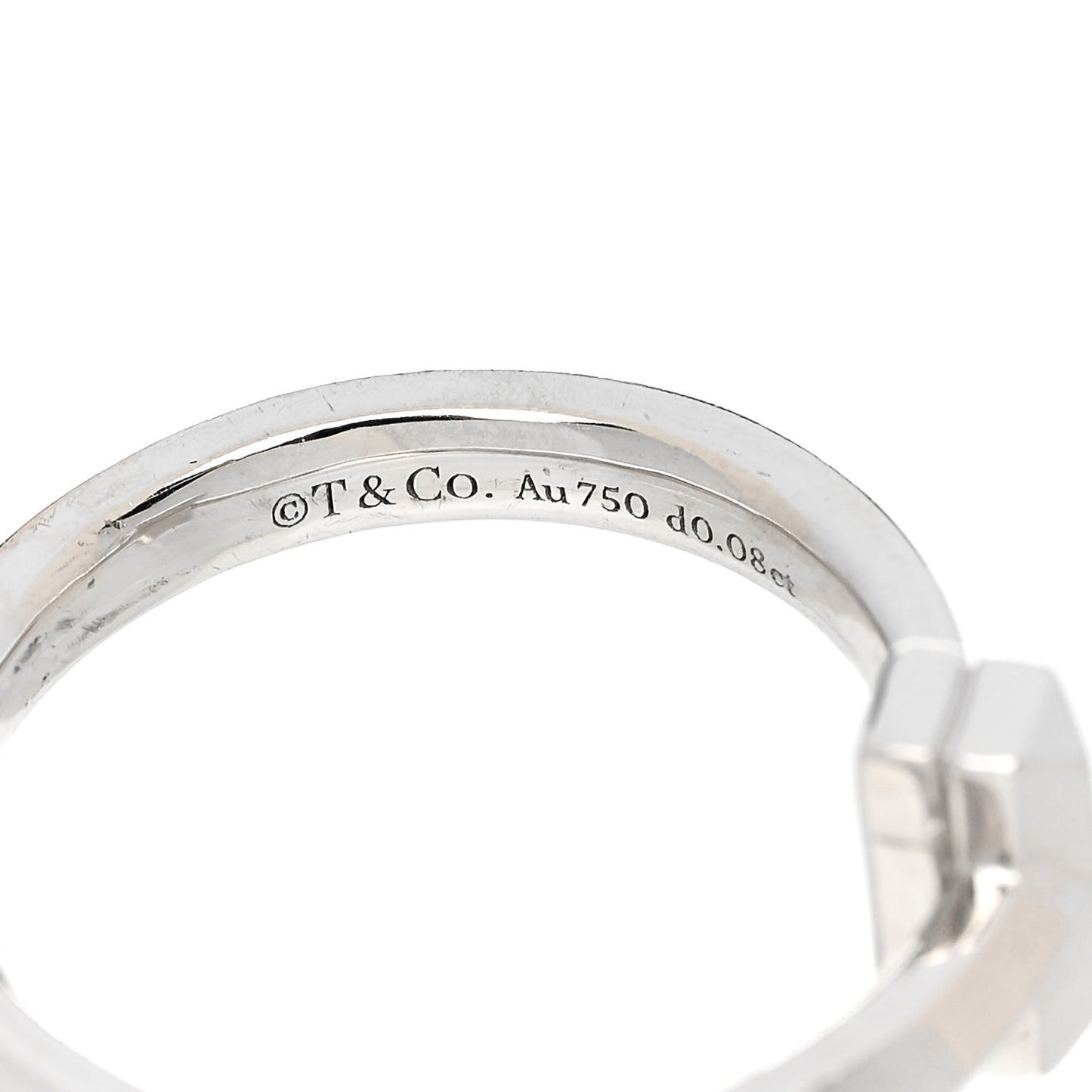 18K White Gold Diamond T T1 Ring 52 6