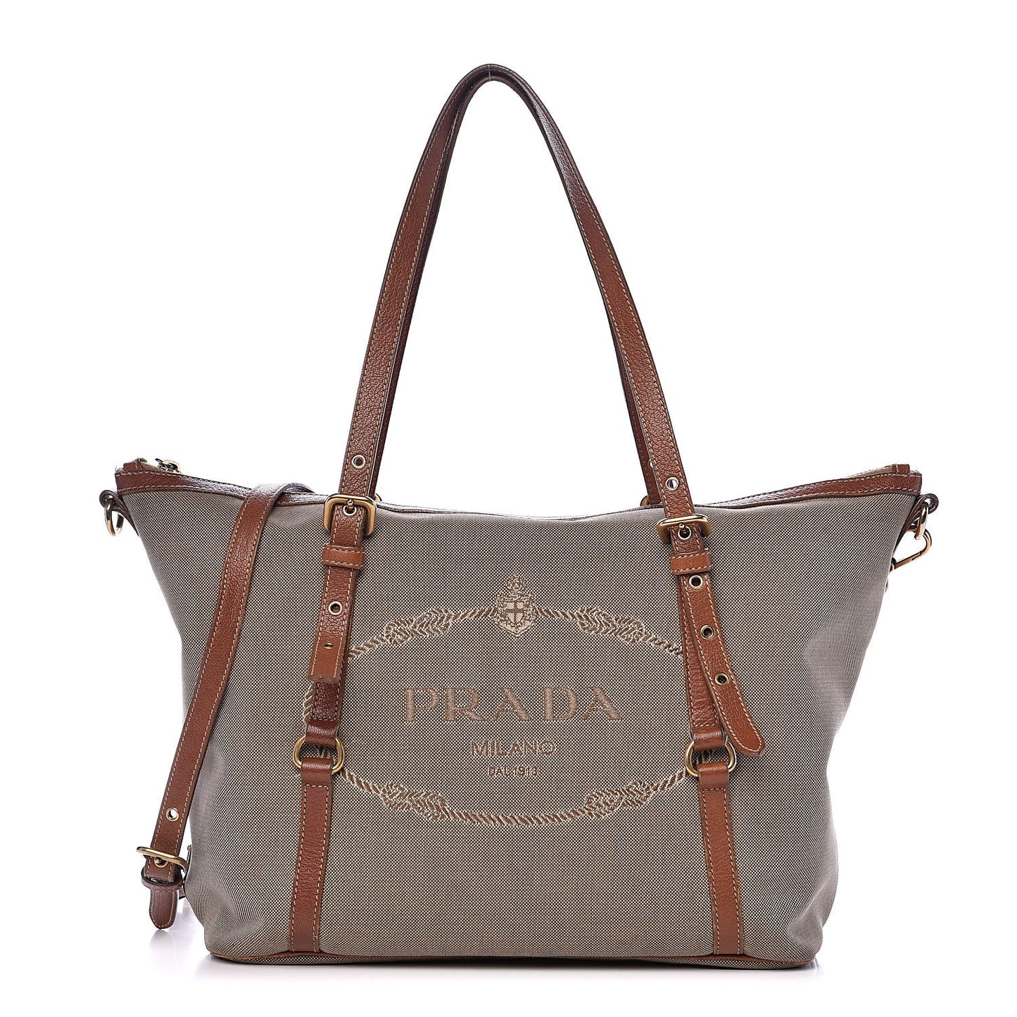 Jacquard Logo Tote Corda Brandy