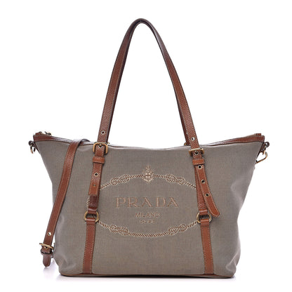 Prada Jacquard Logo Tote Corda Brandy 1 of 18