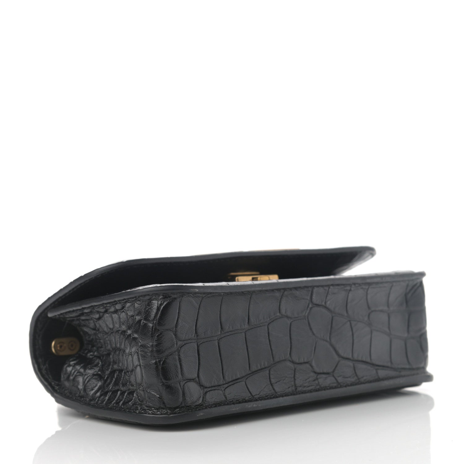 Balenciaga Extra Supple Calfskin Crocodile Embossed Gossip Chain Bag XS Black 4 of 11