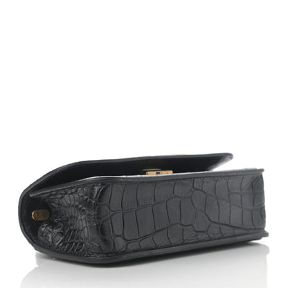 Balenciaga Extra Supple Calfskin Crocodile Embossed Gossip Chain Bag XS Black 4 of 11