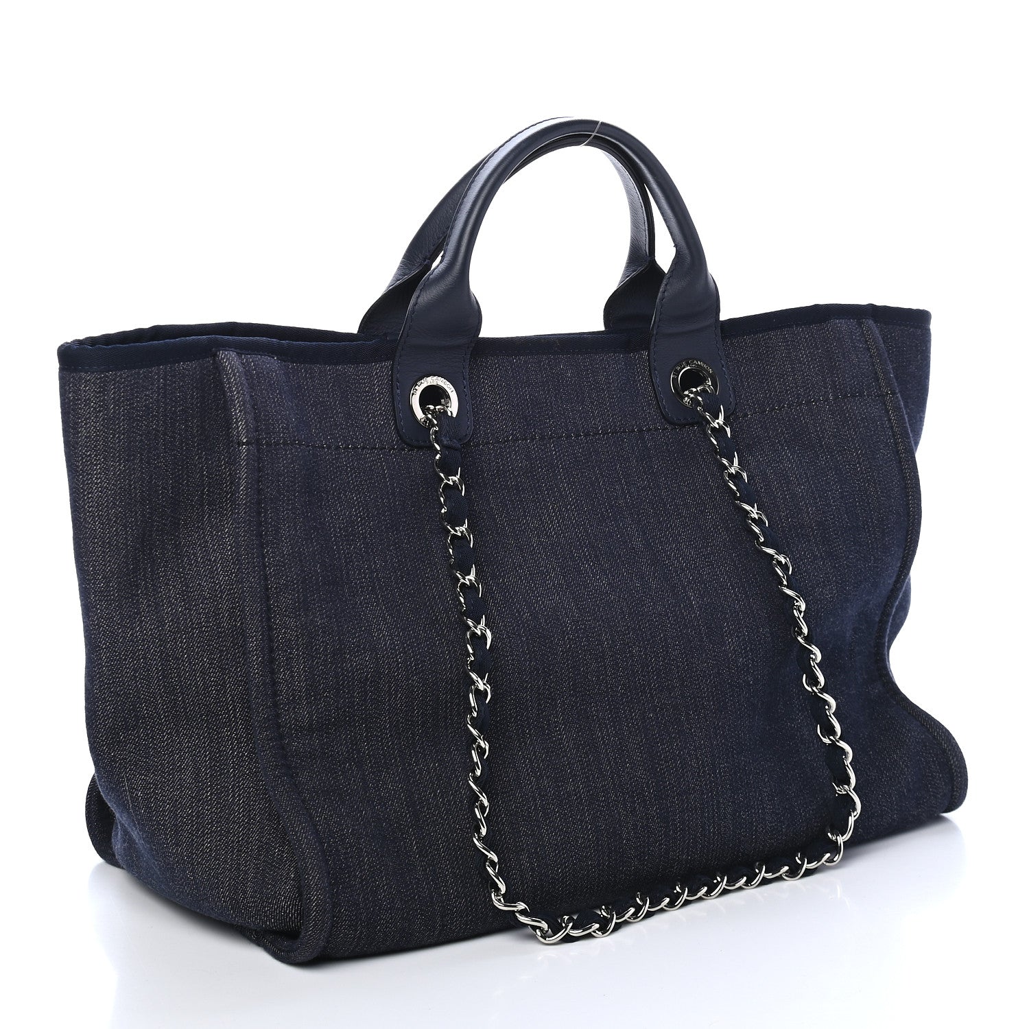 Chanel Denim Medium Deauville Tote Dark Blue 3 of 9