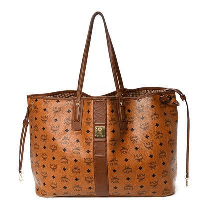 MCM Visetos Large Liz Reversible Shopper Tote Cognac 1 of 16